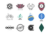 Bicycle vector label and logo set