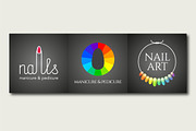 Nails vector logo set