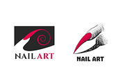 Nails, manicure vector logo set