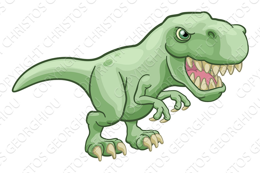 Tyrannosaurus T Rex Dinosaur Cartoon in Illustrations - product preview 8