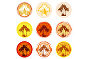 Icons with Palms Silhouettes