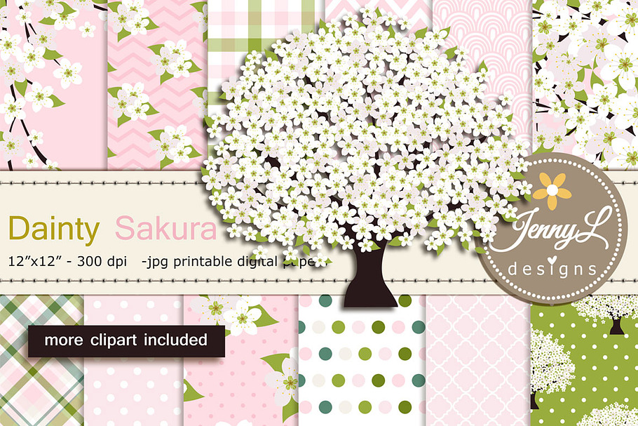 Cherry Blossoms Digital Papers