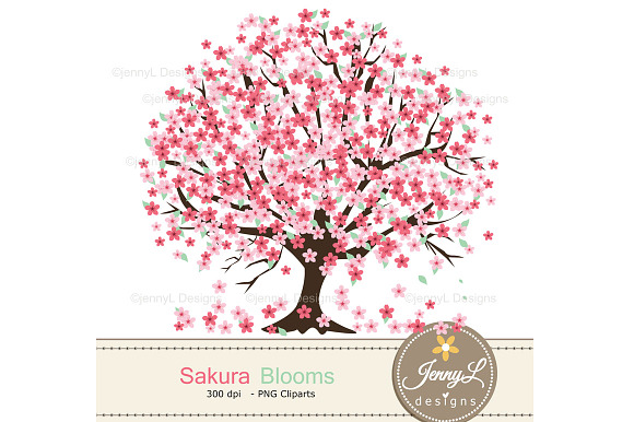 Cherry Blossoms Digital Papers in Patterns - product preview 2
