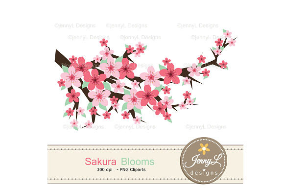 Cherry Blossoms Digital Papers in Patterns - product preview 3