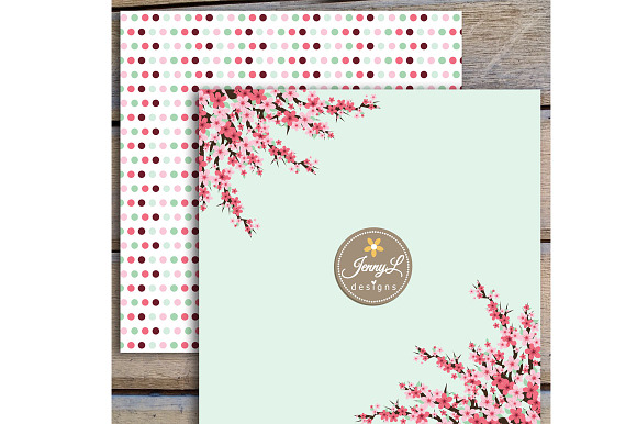 Cherry Blossoms Digital Papers in Patterns - product preview 4