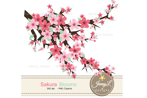Cherry Blossoms Digital Papers in Patterns - product preview 5