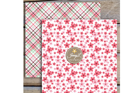 Cherry Blossoms Digital Papers in Patterns - product preview 7