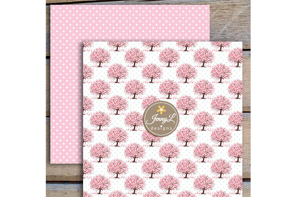 Cherry Blossoms Digital Papers in Patterns - product preview 8