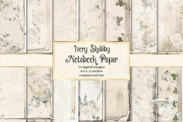 Ivory Shabby Chic Notebook Paper