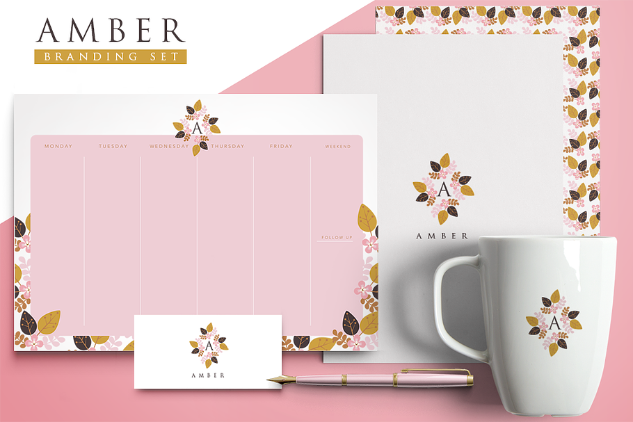 Amber Branding Set in Logo Templates - product preview 8