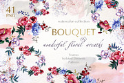 Bouquets with flowers Watercolor png
