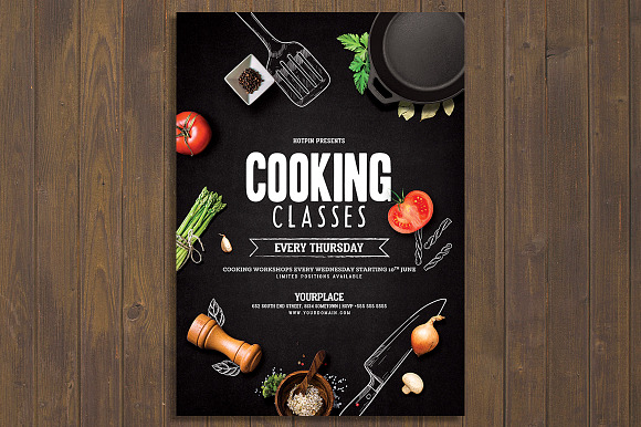Cooking Lessons Flyer Template in Flyer Templates - product preview 3