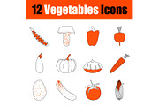 Set of 12 Vegetables Icons