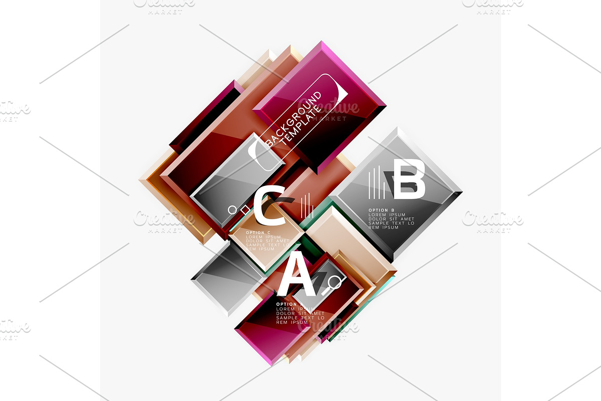 Minimal square banner abstract in Illustrations - product preview 8