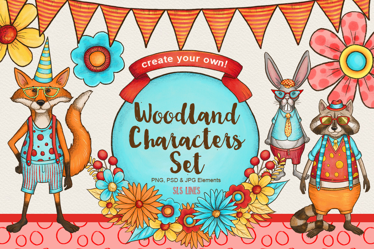 Woodland Creatures Character Creator in Illustrations - product preview 8