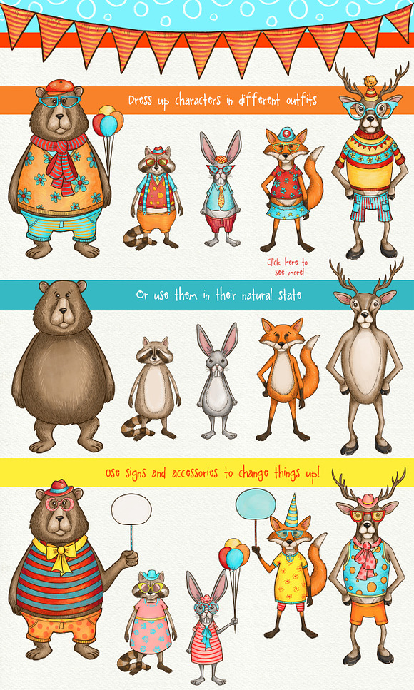Woodland Creatures Character Creator in Illustrations - product preview 1
