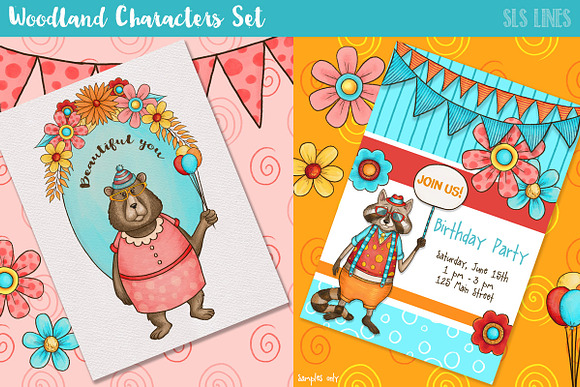 Woodland Creatures Character Creator in Illustrations - product preview 8