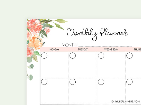 Monthly Planner A5 Inserts in Stationery Templates - product preview 2