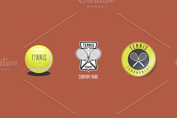 Tennis sports vector logo set