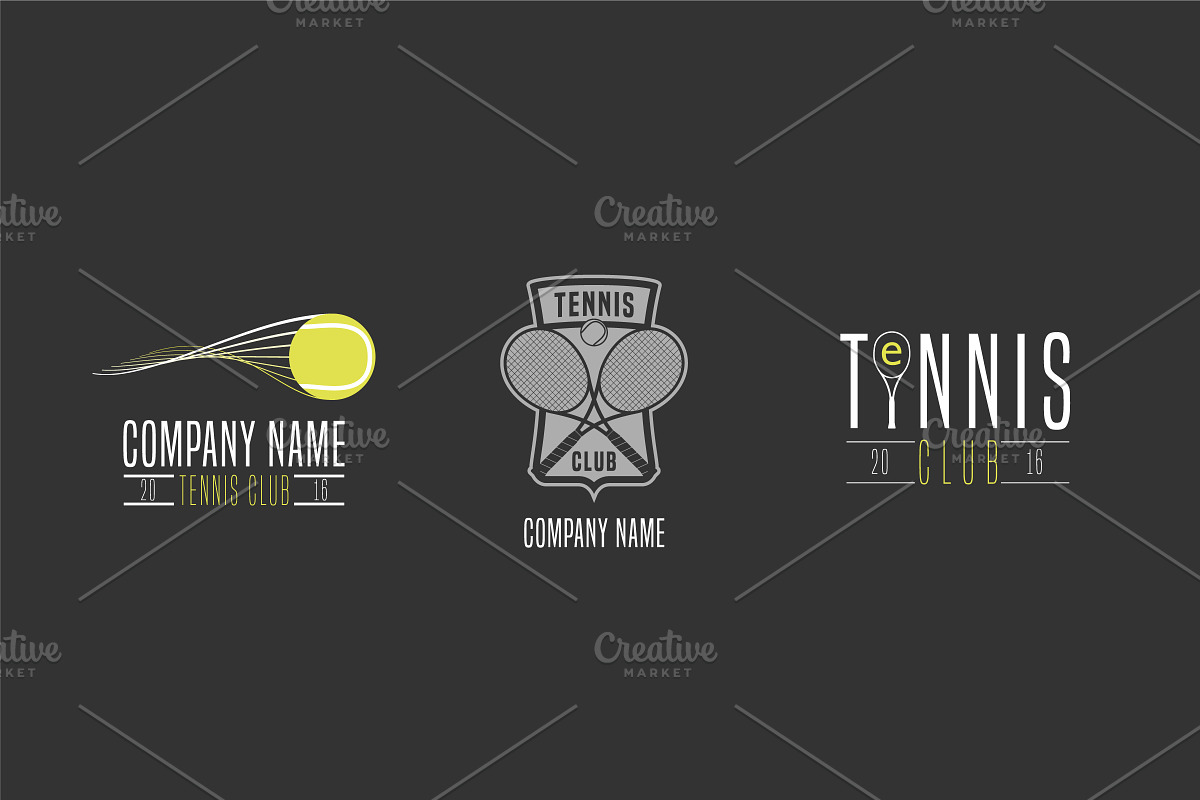 Tennis sports vector logo set in Logo Templates - product preview 8