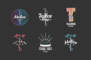 Tailor shop vector logo set