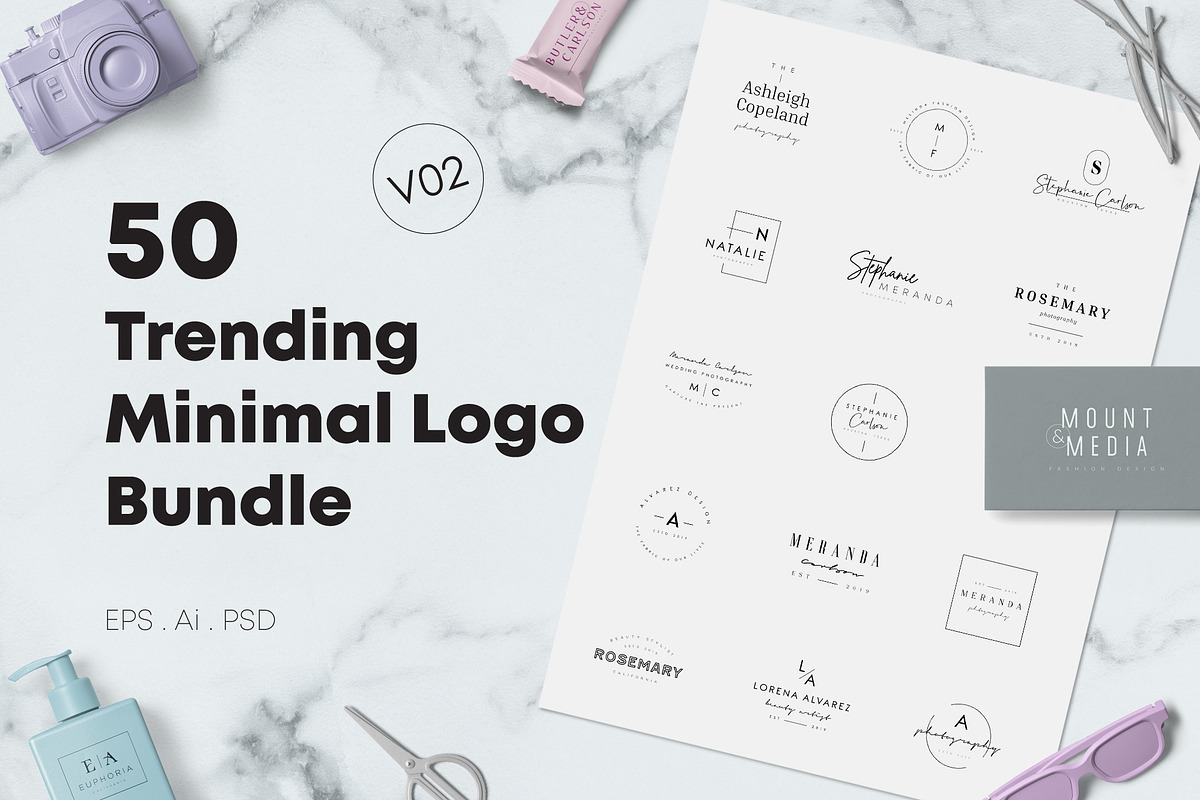 50 Trending Minimal Logo Bundle V02 in Logo Templates - product preview 8