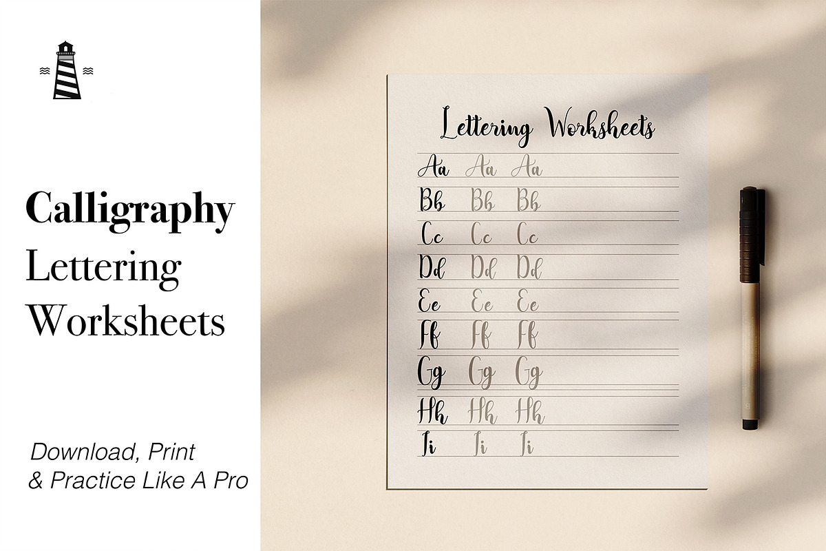 Calligraphy Practice Guide in Stationery Templates - product preview 8