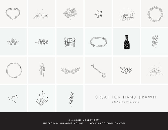 PNG 101 Hand Drawn Logo Elements in Illustrations - product preview 4
