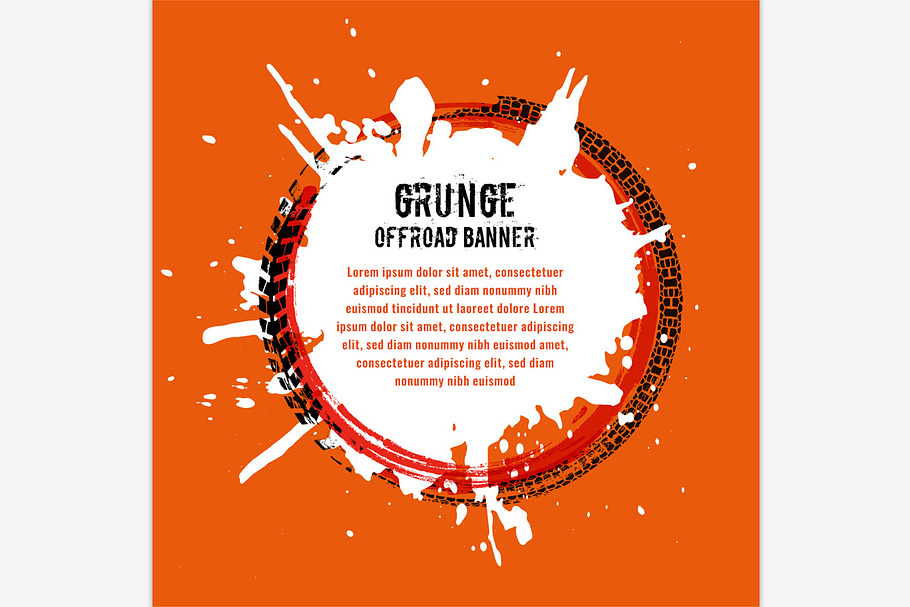 Grunge Tire Banner in Illustrations - product preview 8