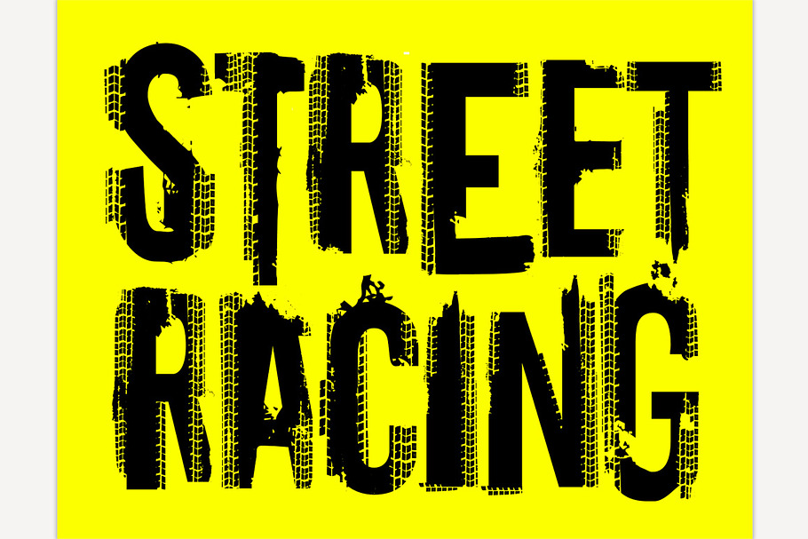 Street racing Lettering in Illustrations - product preview 8