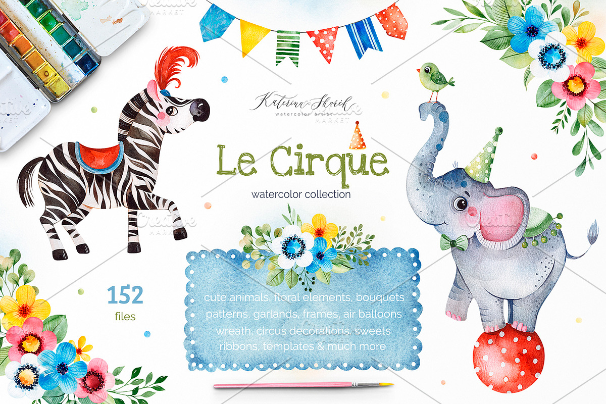 Le Cirque. Pastel collection. in Illustrations - product preview 8