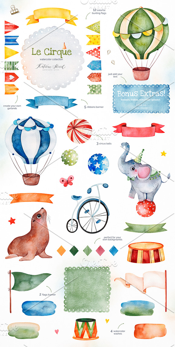 Le Cirque. Pastel collection. in Illustrations - product preview 4