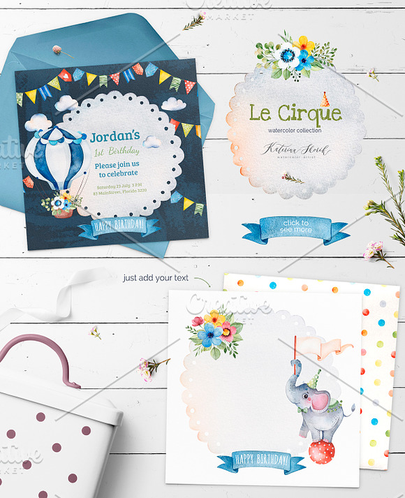 Le Cirque. Pastel collection. in Illustrations - product preview 6