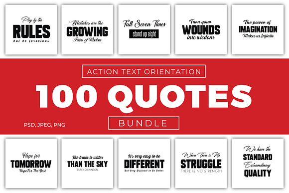 100 Action Quotes Bundle in Instagram Templates - product preview 7