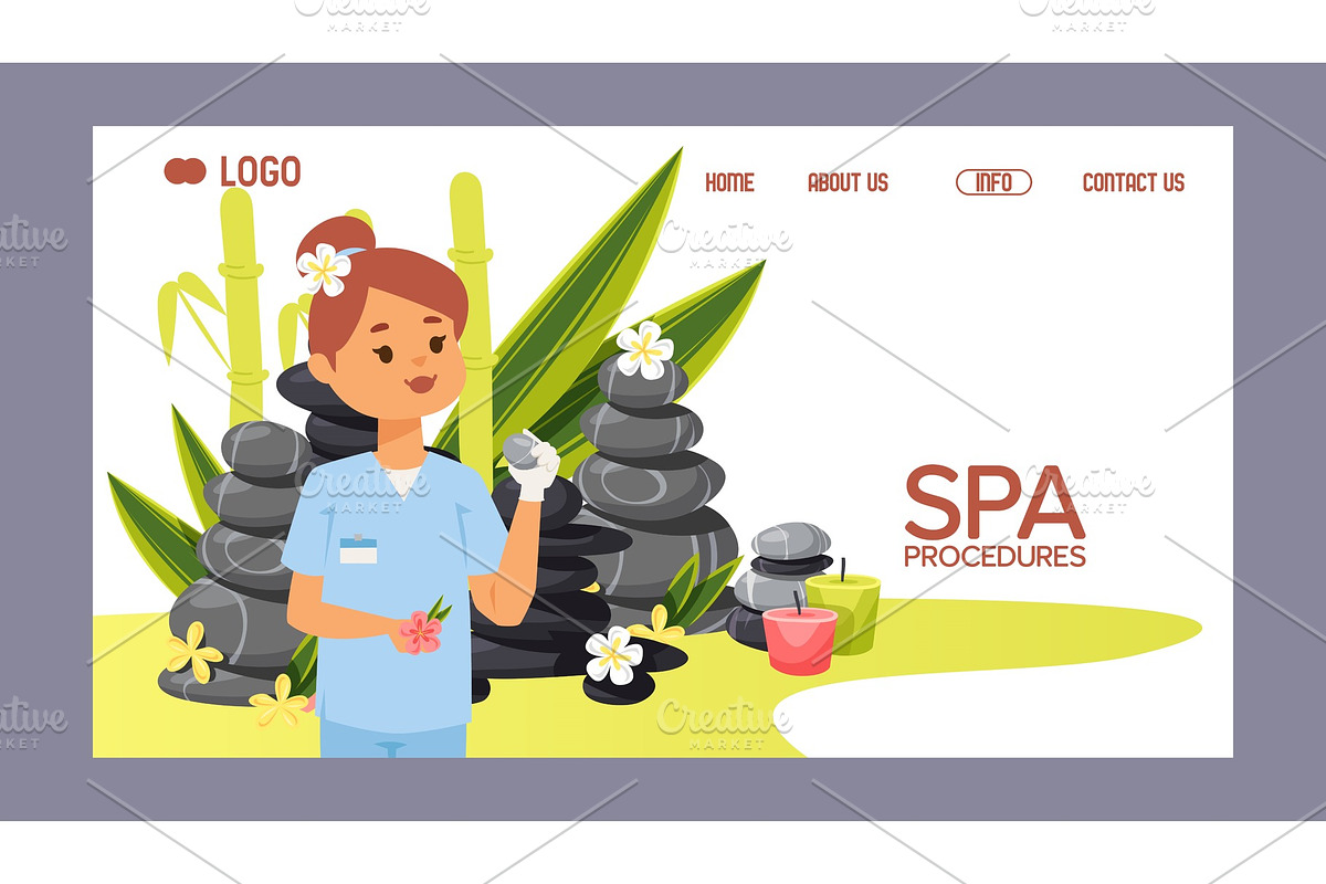Spa stone vector web page zen stony in Illustrations - product preview 8