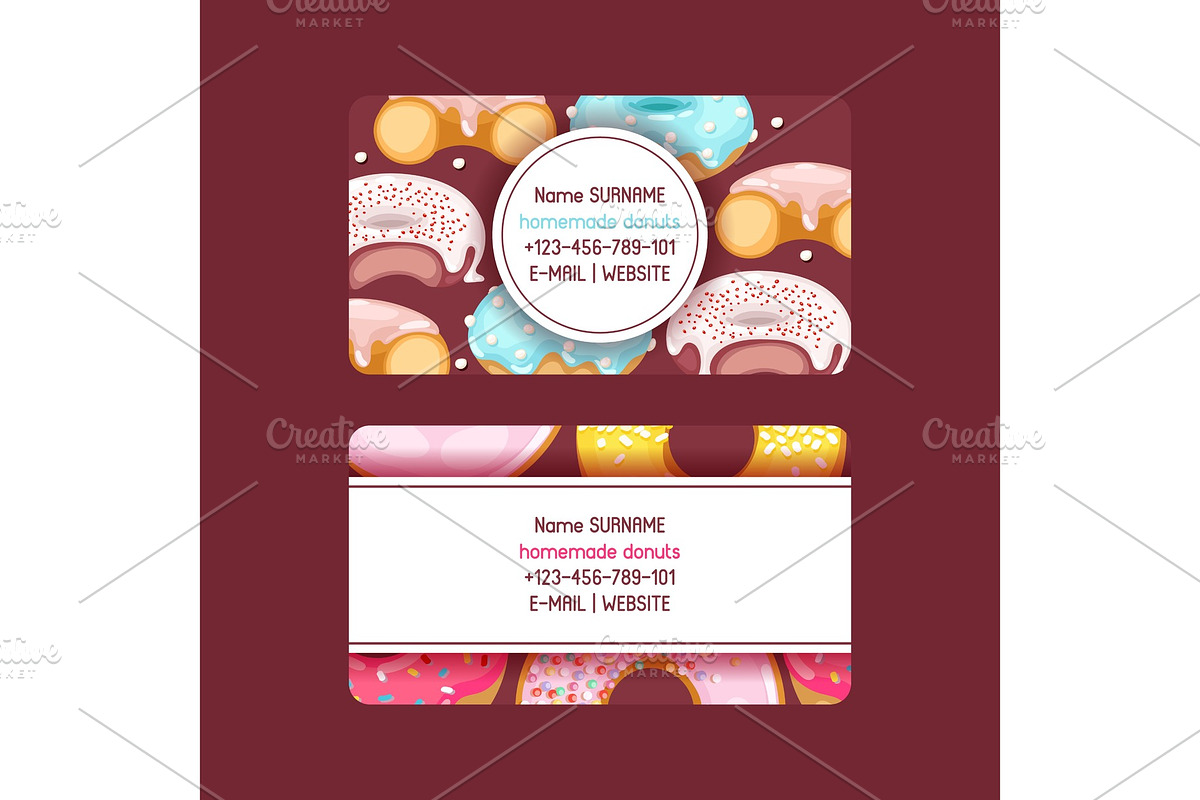 Donut vector doughnut business card in Illustrations - product preview 8