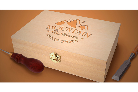 Wood Box Mockup in Mockup Templates - product preview 1