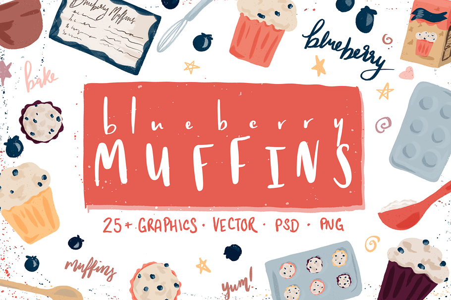 Blueberry Muffins in Illustrations - product preview 8
