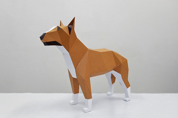DIY Bull Terrier - 3d papercraft in Templates - product preview 1