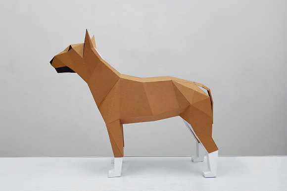 DIY Bull Terrier - 3d papercraft in Templates - product preview 2