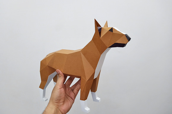DIY Bull Terrier - 3d papercraft in Templates - product preview 3