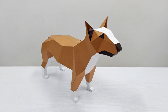 DIY Bull Terrier - 3d papercraft in Templates - product preview 5