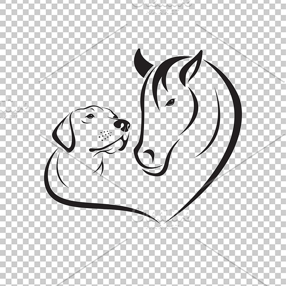 Vector of horse and dog(Labrador). in Icons - product preview 1