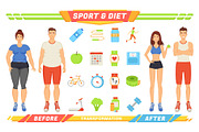 Sport and Diet Healthy Poster Vector