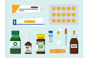 Ointment in Tubes Blister Set Vector