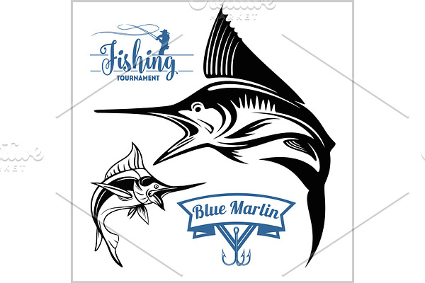 Marlin fish - vector stock