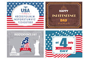 USA Independence Day Poster Set with