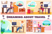 Dreaming About Travel Set of Vector