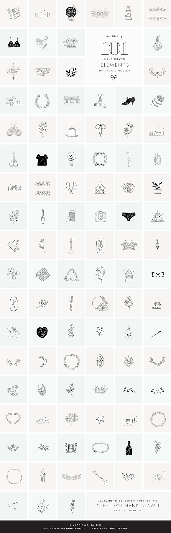 404 Hand Drawn Logo Elements Vol 5-8 in Illustrations - product preview 1