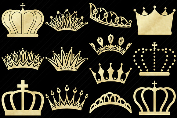Gold Foil Tiaras & Crowns in Illustrations - product preview 1